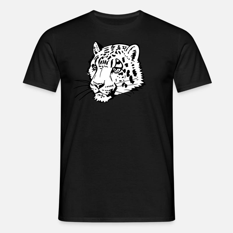 Snow leopard in comic handle - Men's T-Shirt - black