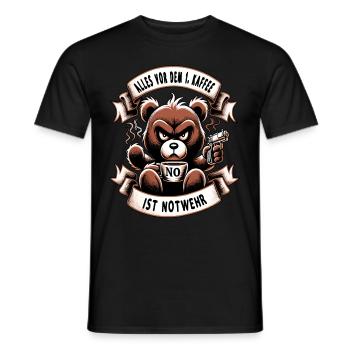 Alles Vor Dem 1 Kaffee Ist Notwehr Morgenmuffel - Männer T-Shirt - Schwarz - Vorne - AI Model Male 178 light (178cm)