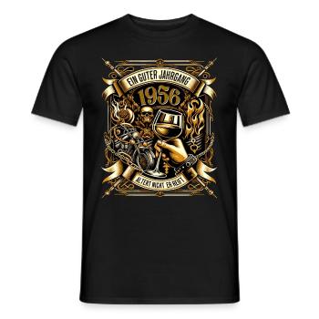 1956 Geburtstag Biker Ein Guter Jahrgang Altert - Männer T-Shirt - Schwarz - Vorne - AI Model Male 178 light (178cm)