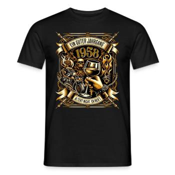 1958 Geburtstag Biker Ein Guter Jahrgang Altert - Männer T-Shirt - Schwarz - Vorne - AI Model Male 178 light (178cm)