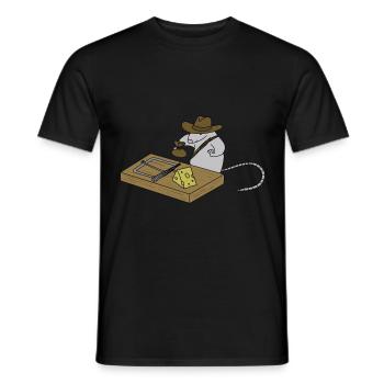Souris d’Indiana - amusante aventure dessin animé design - T-shirt homme - noir - Devant - AI Model Male 178 light (178cm)