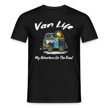 Van Life Mon aventure sur la route cadeau - T-shirt homme - noir - Devant - AI Model Male 178 light (178cm)