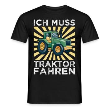 Kinder Traktor vintage - Männer T-Shirt - Schwarz - Vorne - AI Model Male 178 light (178cm)