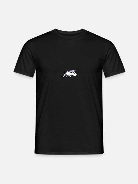 schlafendes Einhorn - Männer T-Shirt - Schwarz