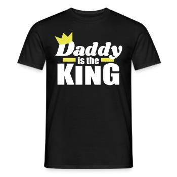 Papa Tochter / Sohn Daddy is the King - Männer T-Shirt - Schwarz - Vorne - AI Model Male 178 light (178cm)
