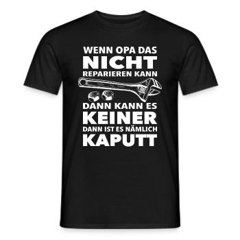 Wenn Opa es nicht reparieren kann dann keiner Cool - Männer T-Shirt - Schwarz - Vorne - AI Model Male 178 light (178cm)