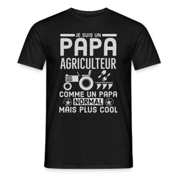 Papa agriculteur 1 - T-shirt homme - noir - Devant - AI Model Male 178 light (178cm)