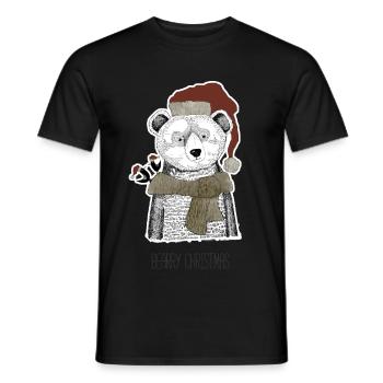 Christmas Bear - Men's T-Shirt - black - Front - AI Model Male 178 light (178cm)