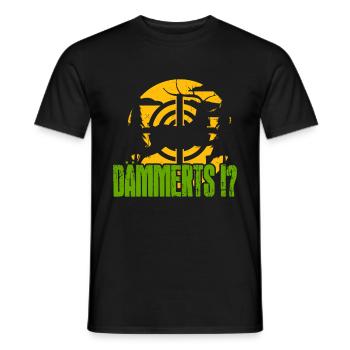 Dämmerts Jagd Spruch - Hirsch Zielscheibe Jäger - Männer T-Shirt - Schwarz - Vorne - AI Model Male 178 light (178cm)