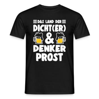 Bier Spruch Das Land Der Dich(t)er & Denker Prost - Männer T-Shirt - Schwarz - Vorne - AI Model Male 178 light (178cm)