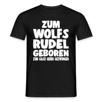 Zum Wolfsrudel Geboren Zum Gassi Gehen Gezwungen - Männer T-Shirt - Schwarz - Vorne - AI Model Male 178 light (178cm)