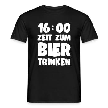 Bier Spruch 16 Uhr Zeit zum Bier Trinken Geschenk - Männer T-Shirt - Schwarz - Vorne - AI Model Male 178 light (178cm)