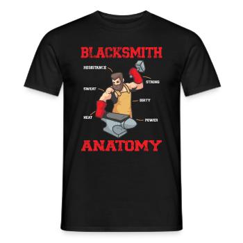 Anatomie du forgeron Drôle de cadeau de forgeron - T-shirt homme - noir - Devant - AI Model Male 178 light (178cm)