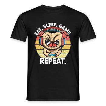 Gaming -Hund - Männer T-Shirt - Schwarz - Vorne - AI Model Male 178 light (178cm)