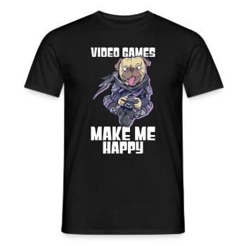 Gaming -Hund - Männer T-Shirt - Schwarz - Vorne - AI Model Male 178 light (178cm)