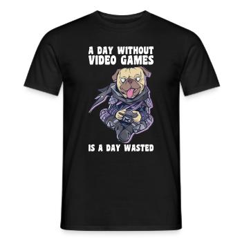 Gaming -Hund - Männer T-Shirt - Schwarz - Vorne - AI Model Male 178 light (178cm)
