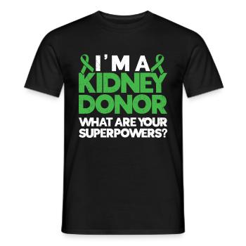 Kidney donor - Men's T-Shirt - black - Front - AI Model Male 178 light (178cm)