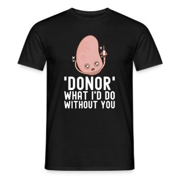 Kidney donor - Men's T-Shirt - black - Front - AI Model Male 178 light (178cm)