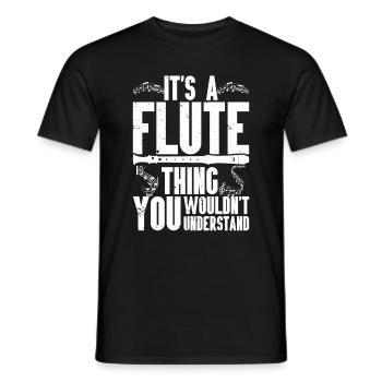 Flûte - T-shirt homme - noir - Devant - AI Model Male 178 light (178cm)
