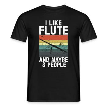 Flûte - T-shirt homme - noir - Devant - AI Model Male 178 light (178cm)