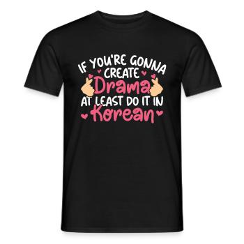 K-Drame - T-shirt homme - noir - Devant - AI Model Male 178 light (178cm)