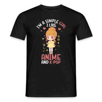 Anime K-Drama - Men's T-Shirt - black - Front - AI Model Male 178 light (178cm)