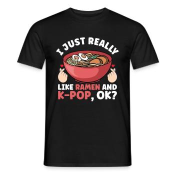 Ramen K-Pop - T-shirt homme - noir - Devant - AI Model Male 178 light (178cm)