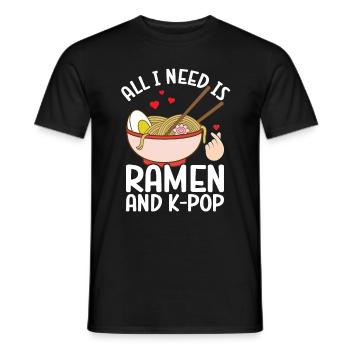 Ramen K-Pop - T-shirt homme - noir - Devant - AI Model Male 178 light (178cm)