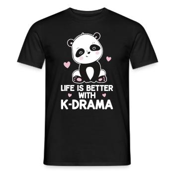 Panda K-Drama - T-shirt homme - noir - Devant - AI Model Male 178 light (178cm)