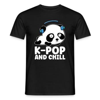 K-Pop Panda - Men's T-Shirt - black - Front - AI Model Male 178 light (178cm)