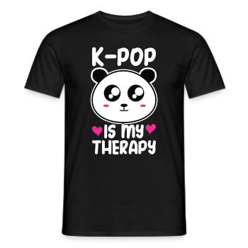 K-Pop Panda - T-shirt homme - noir - Devant - AI Model Male 178 light (178cm)