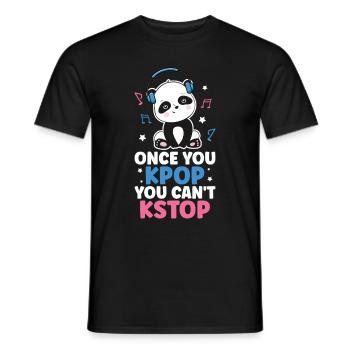 K-Pop Panda - T-shirt homme - noir - Devant - AI Model Male 178 light (178cm)