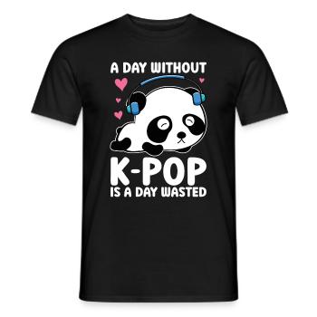 K-Pop Panda - T-shirt homme - noir - Devant - AI Model Male 178 light (178cm)