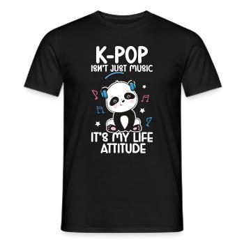 K-Pop Panda - T-shirt homme - noir - Devant - AI Model Male 178 light (178cm)