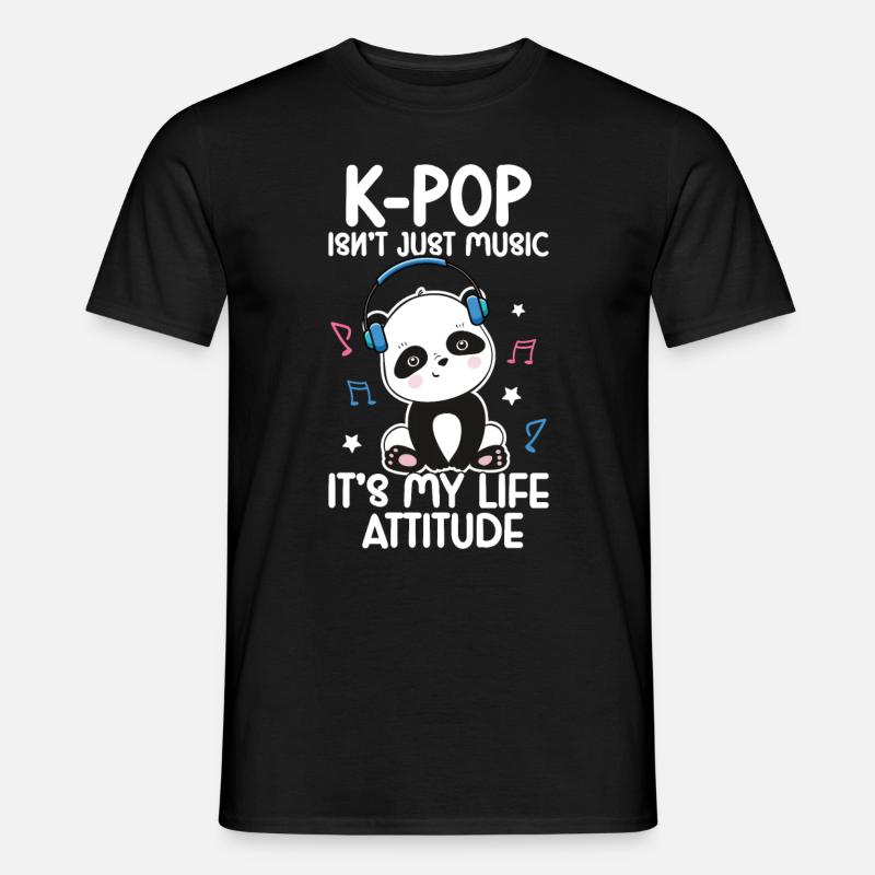 K-Pop Panda - Männer T-Shirt - Schwarz