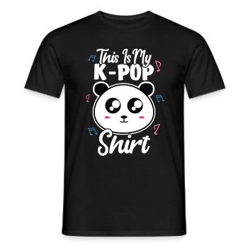 K-Pop Panda - T-shirt homme - noir - Devant - AI Model Male 178 light (178cm)
