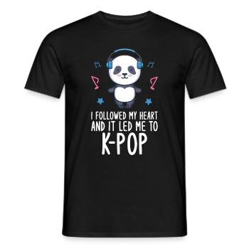 K-Pop Panda - T-shirt homme - noir - Devant - AI Model Male 178 light (178cm)
