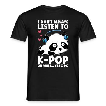 K-Pop Panda - T-shirt homme - noir - Devant - AI Model Male 178 light (178cm)
