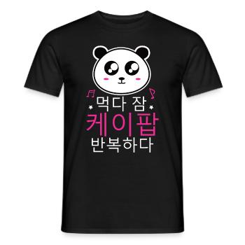 K-Pop Panda - Men's T-Shirt - black - Front - AI Model Male 178 light (178cm)