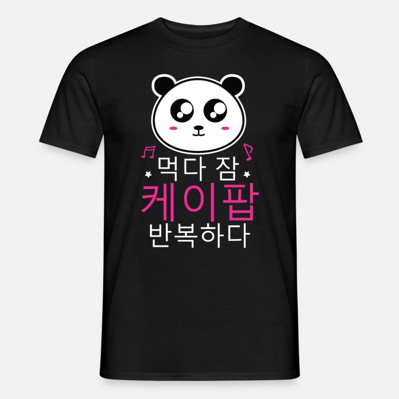 K-Pop Panda - Männer T-Shirt - Schwarz