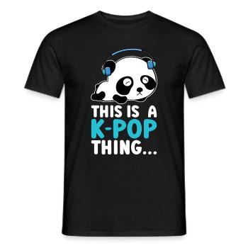 K-Pop Panda - Men's T-Shirt - black - Front - AI Model Male 178 light (178cm)