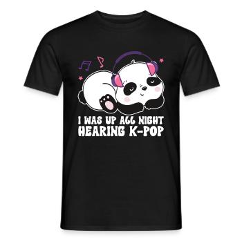 K-Pop Panda - Men's T-Shirt - black - Front - AI Model Male 178 light (178cm)