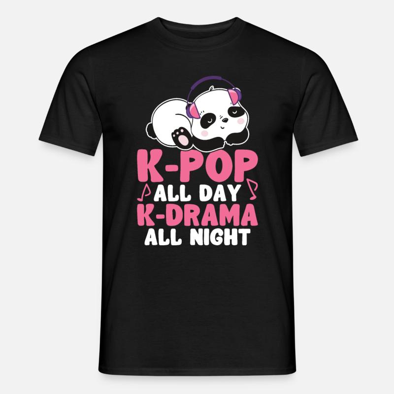 K-Pop Panda - Männer T-Shirt - Schwarz
