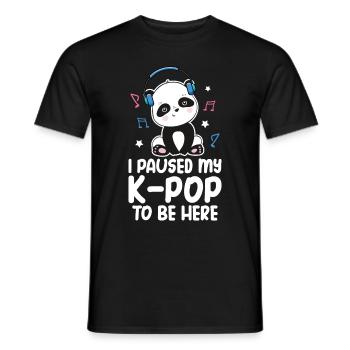 K-Pop Panda - Men's T-Shirt - black - Front - AI Model Male 178 light (178cm)