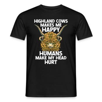Vache des Highlands - T-shirt homme - noir - Devant - AI Model Male 178 light (178cm)