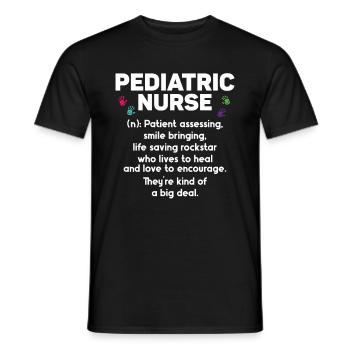 Infirmière pédiatrique - T-shirt homme - noir - Devant - AI Model Male 178 light (178cm)