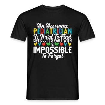 Infirmière pédiatrique - T-shirt homme - noir - Devant - AI Model Male 178 light (178cm)