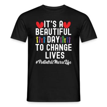Infirmière pédiatrique - T-shirt homme - noir - Devant - AI Model Male 178 light (178cm)