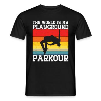 Parkour - Männer T-Shirt - Schwarz - Vorne - AI Model Male 178 light (178cm)