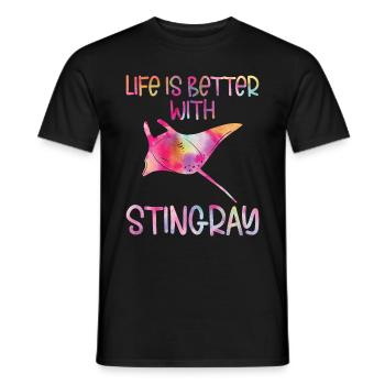 Stachelrochen - Männer T-Shirt - Schwarz - Vorne - AI Model Male 178 light (178cm)
